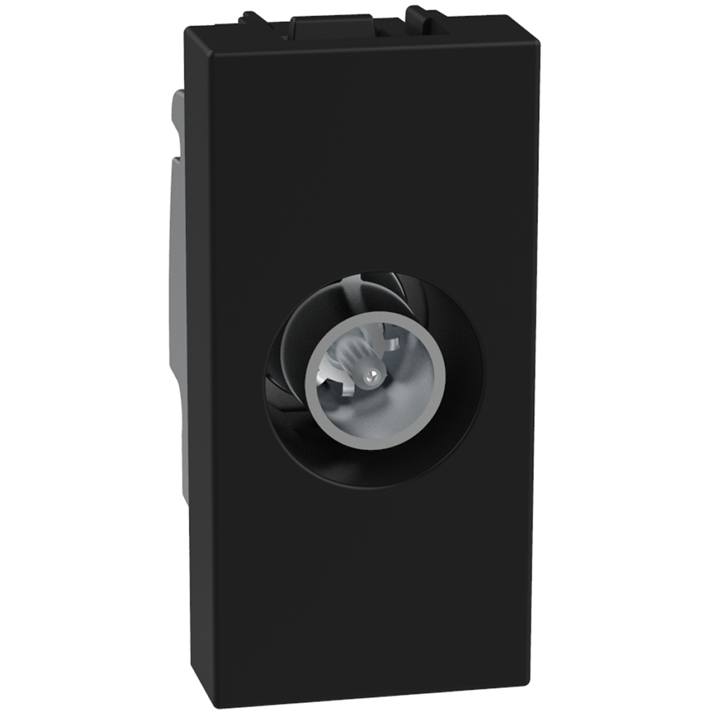 Passthrough coaxial socket - 1 module - dark