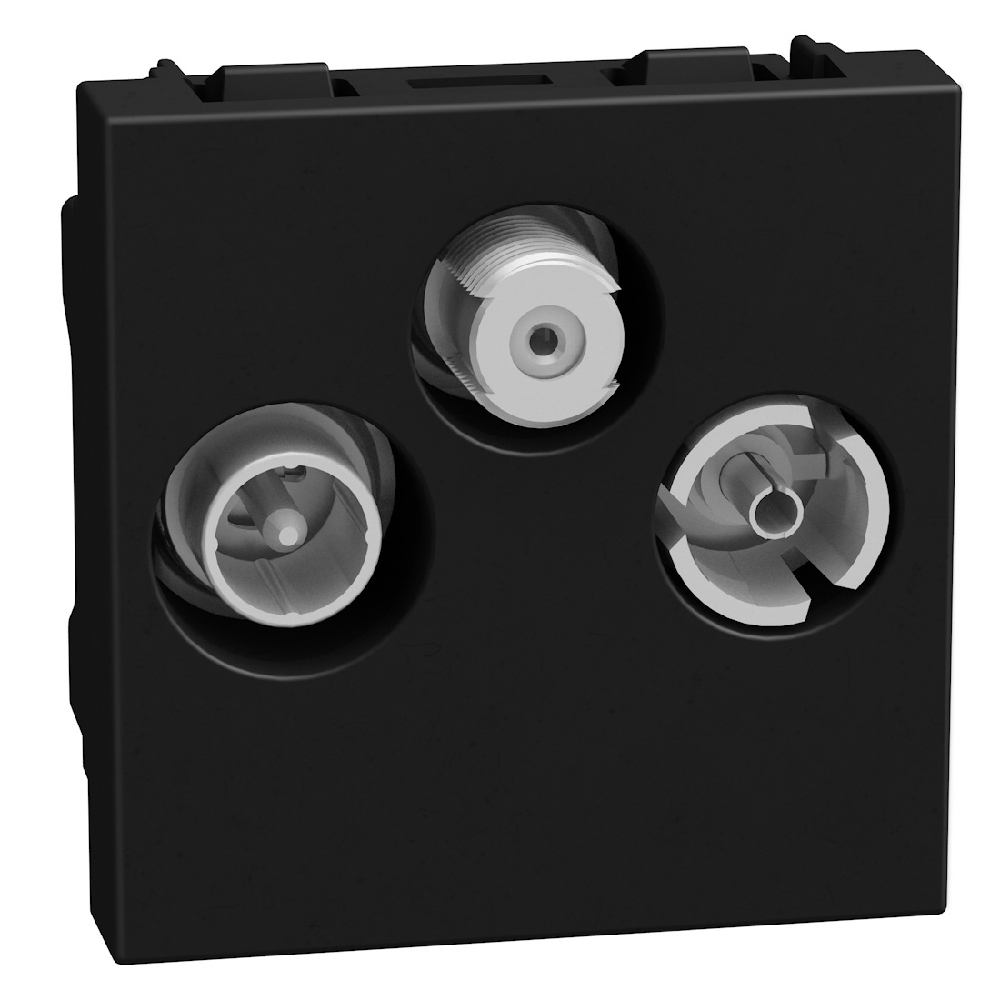 Star demixed TV-R-SAT sockets - 2 modules - dark