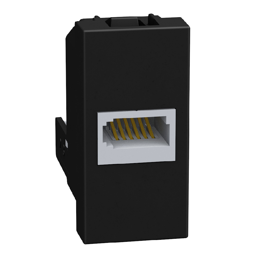 RJ11 Israeli standard telephone socket - 1 module - dark
