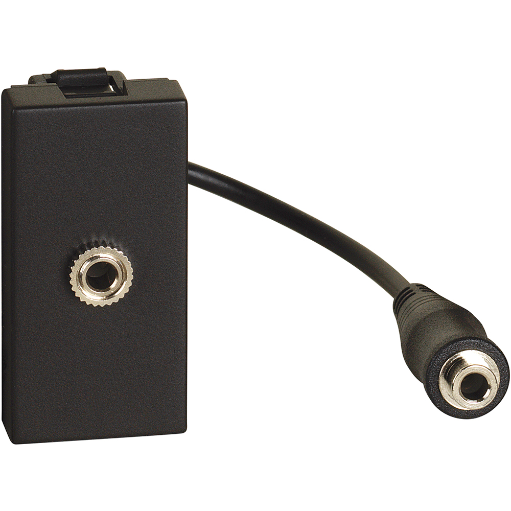 Connector jack 3.5mm - 1 module - dark