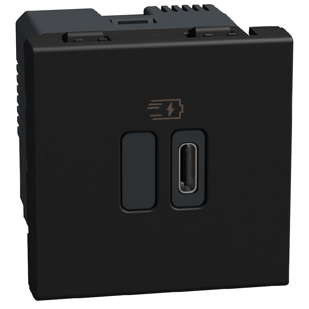 Single USB sockets - 1 x Type-C 45W - 1 module - dark