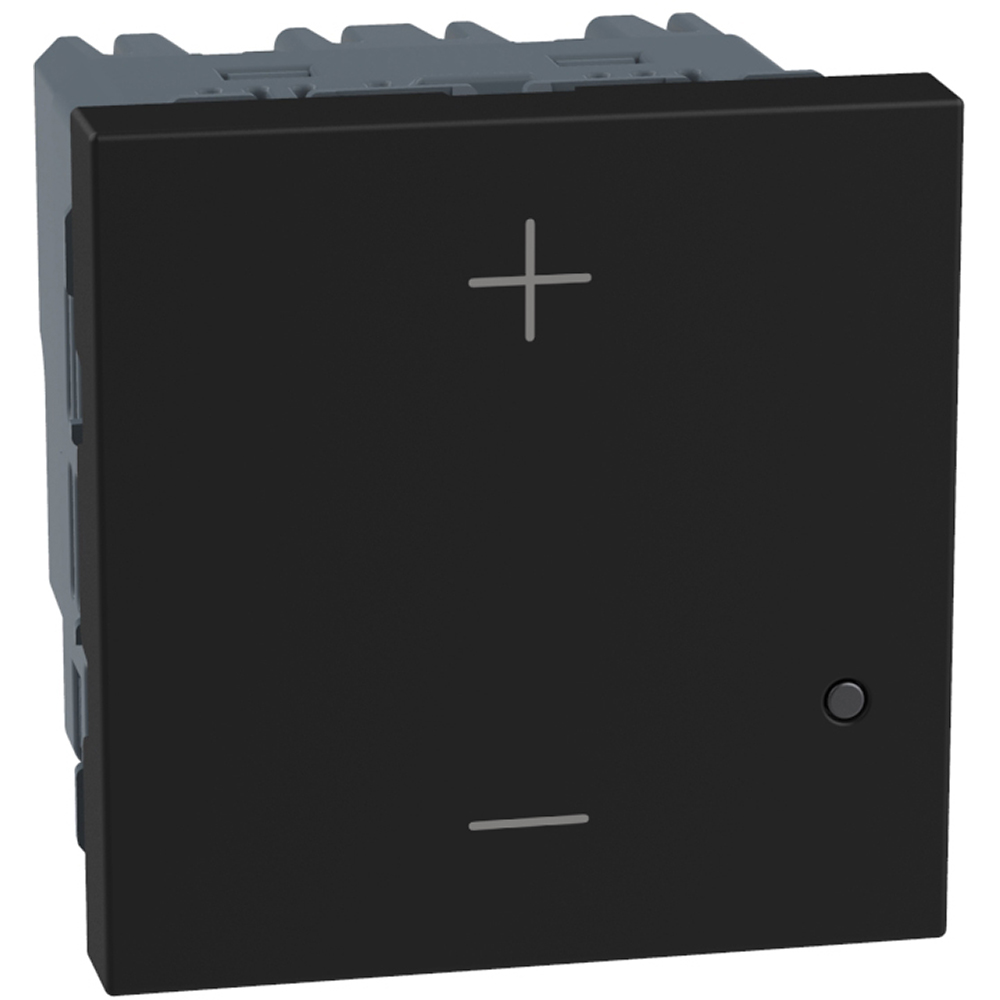 Universal pushbutton dimmer - 2 wires - 2 modules - dark