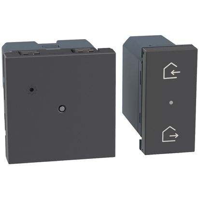 Gateway with flushmounted Home/Away wireless master switch 1 module. Power supply 100-240 Vac - 2 modules - dark