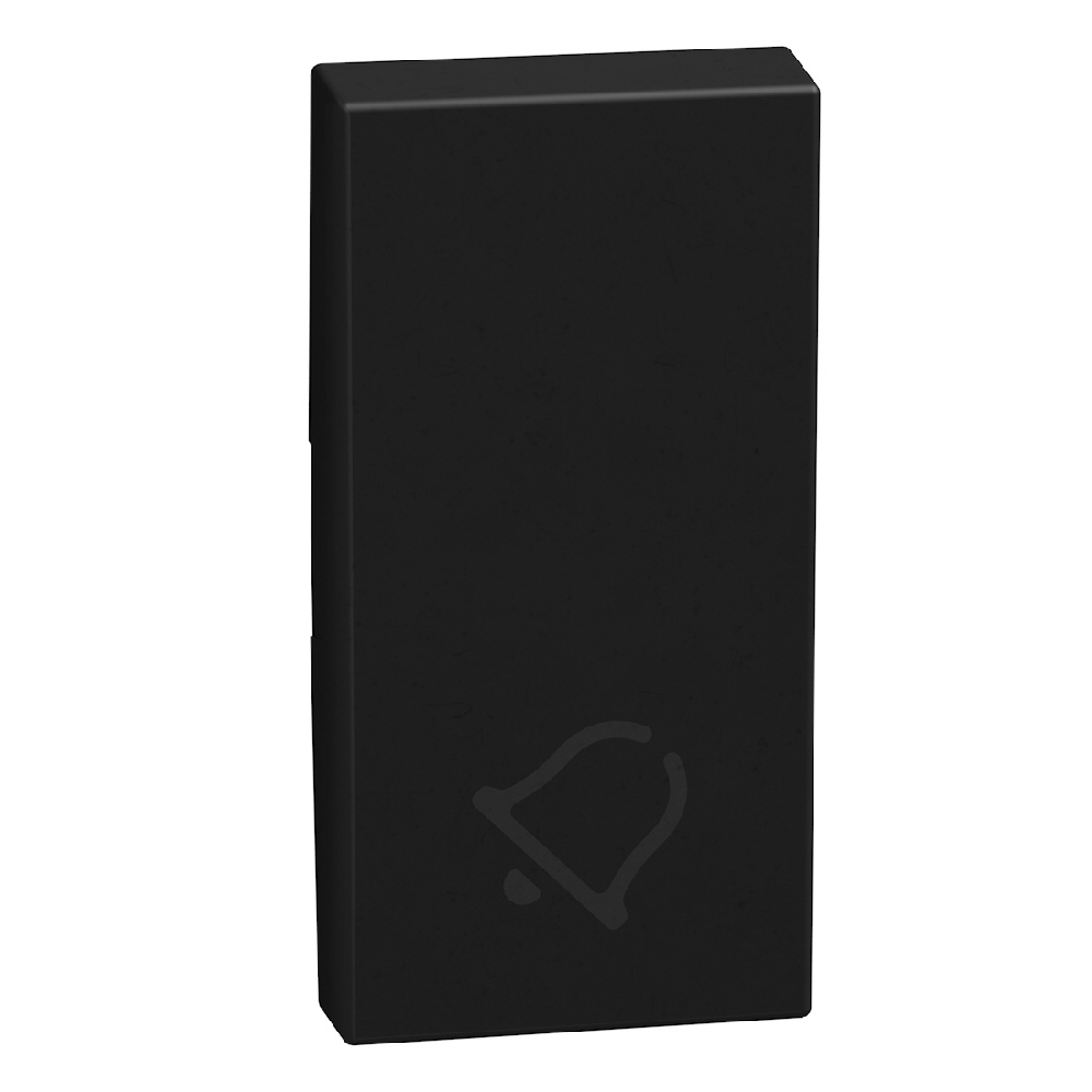 lightable key cover with bell symbol, 1 module dark, rocker