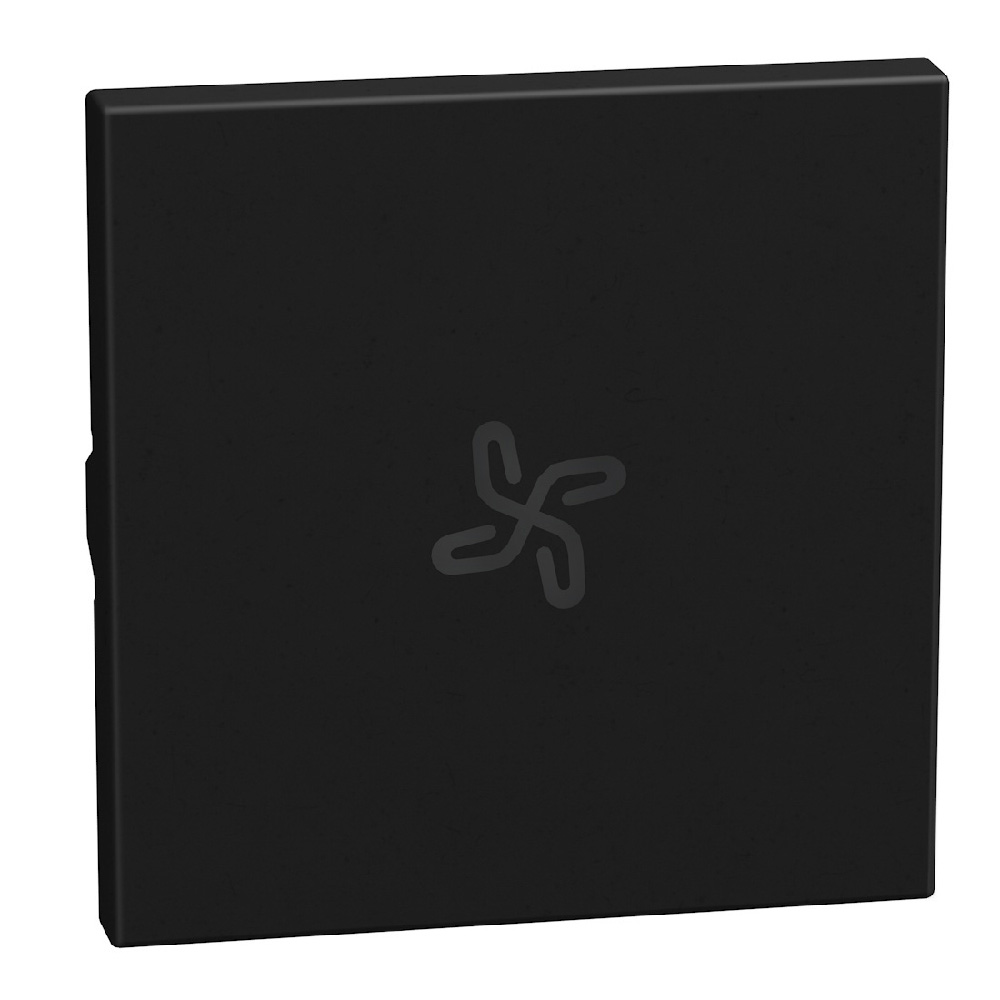lightable key cover with fan symbol, 2 modules dark, axial