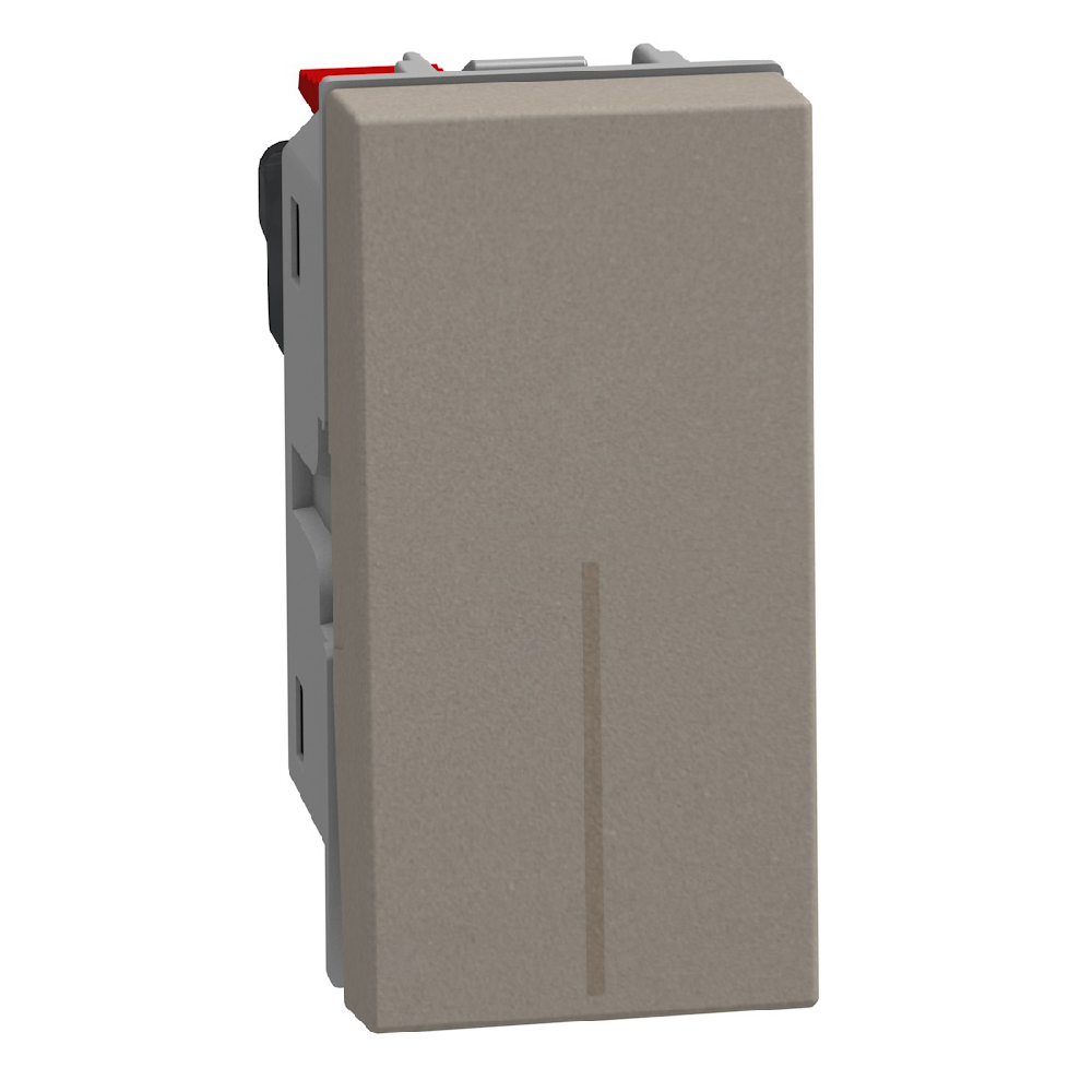 1-way switch 1P 10AX 1 module stone, rocker, lightable, automatic terminals