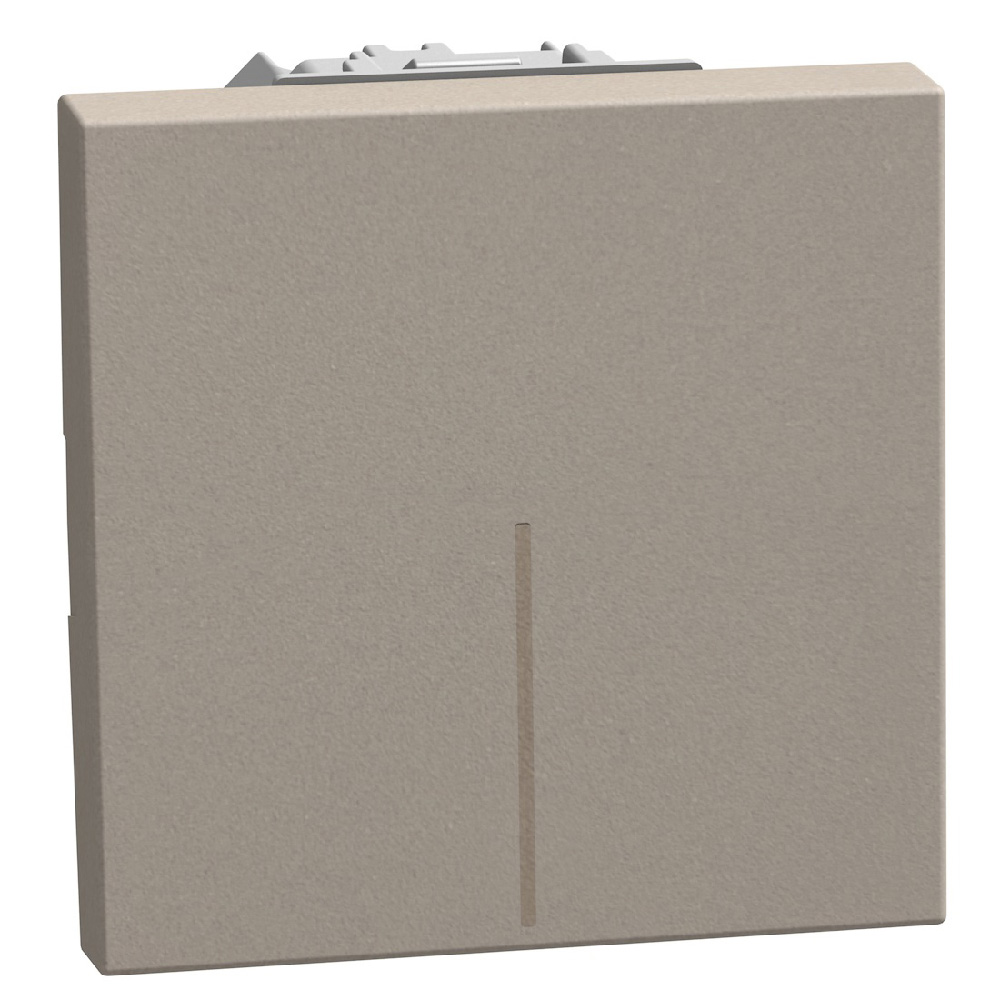 4-way switch 1P 10AX 2 modules stone, rocker, lightable, screw & plate terminals