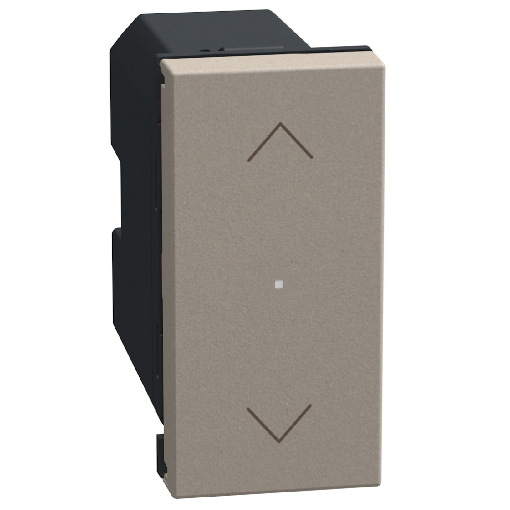 Flush-mounting shutter wireless switch - 3V battery power supply - 1 module - stone