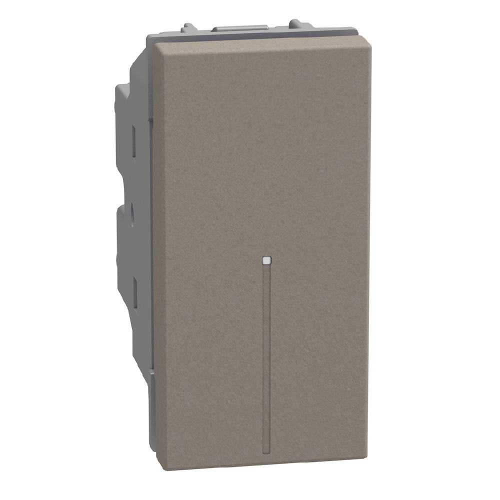 Pushbutton 1P NO 10A 1 module stone, axial, lightable, automatic terminals