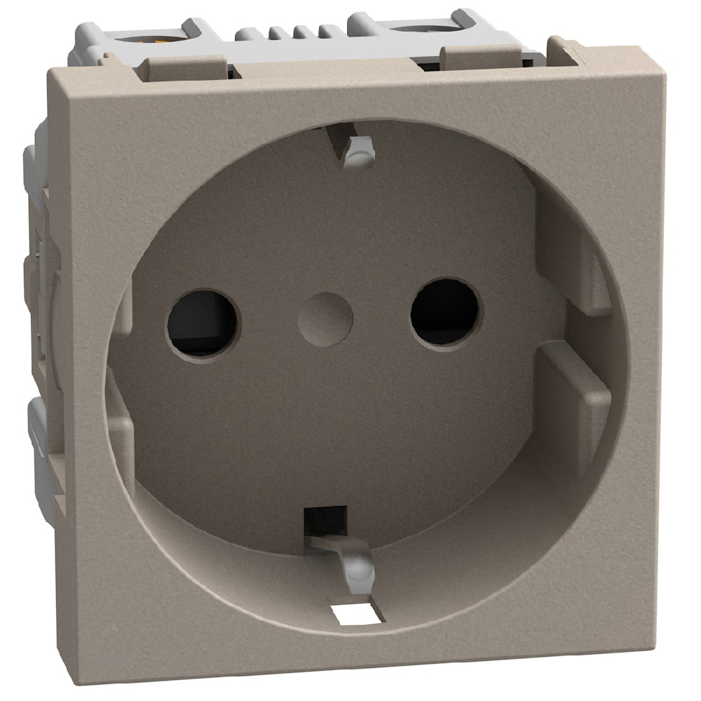 German standard socket 2P+E 16 A 250 V - 2 modules - stone