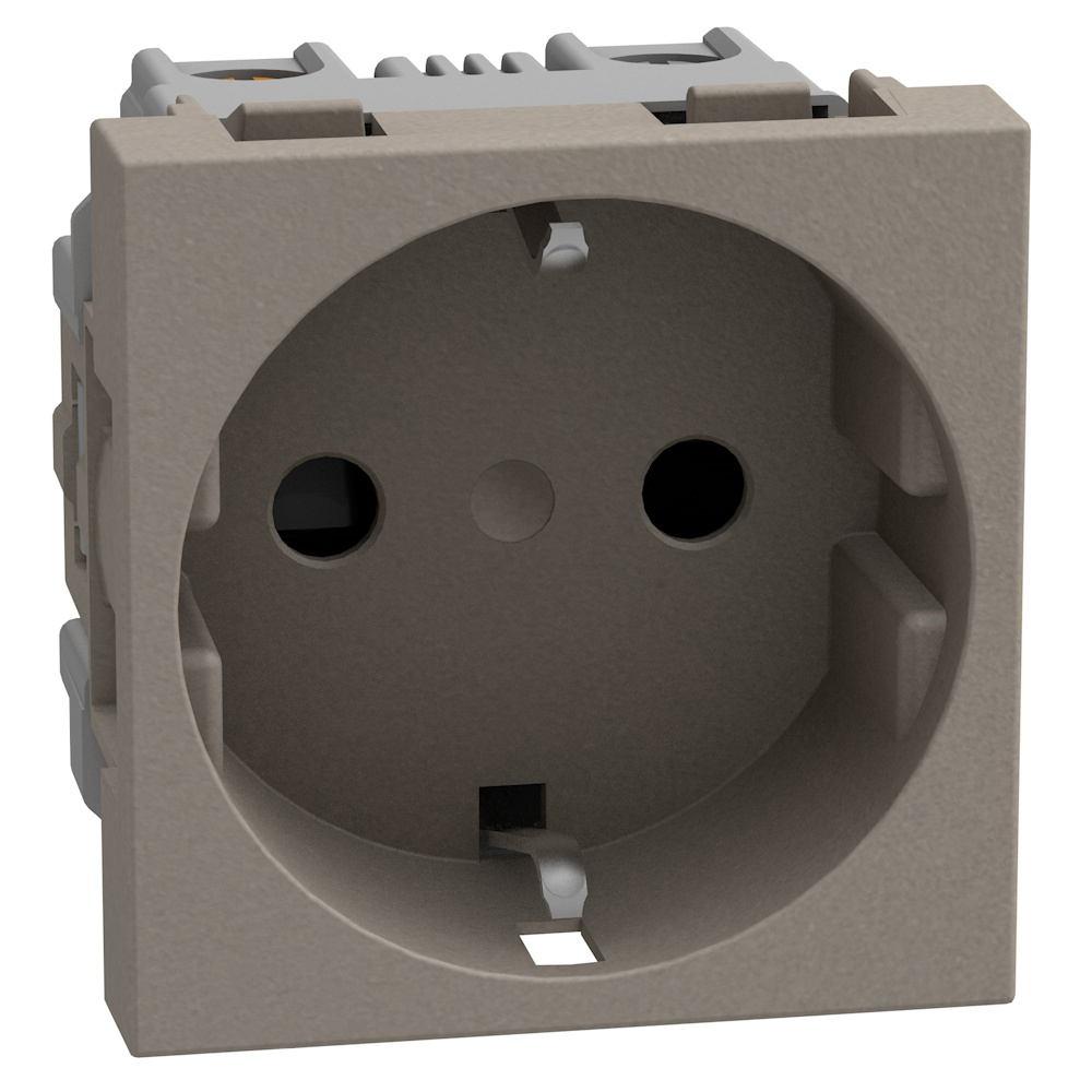 German standard socket 2P+E 16 A 250 V - 2 modules - for Greece - stone