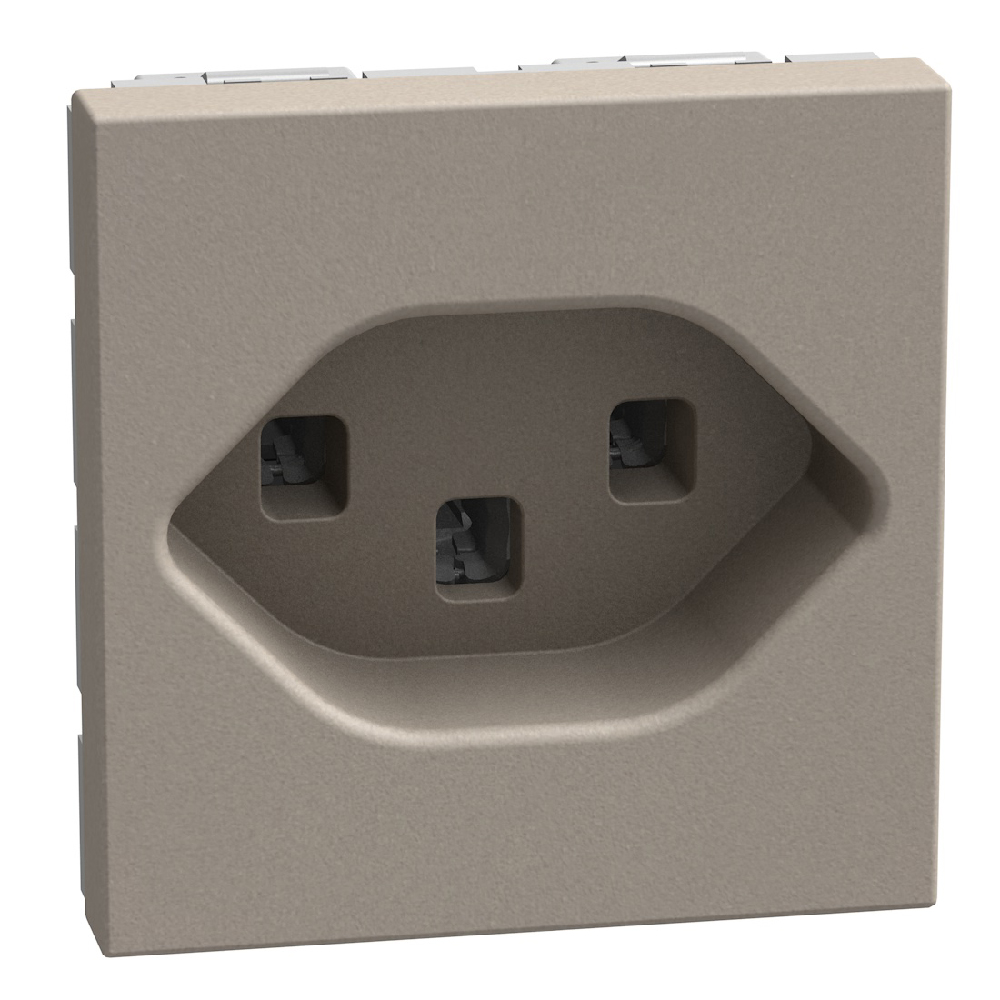 Swiss standard socket 2 P+E 16 A 250 V socket - 2 modules - stone