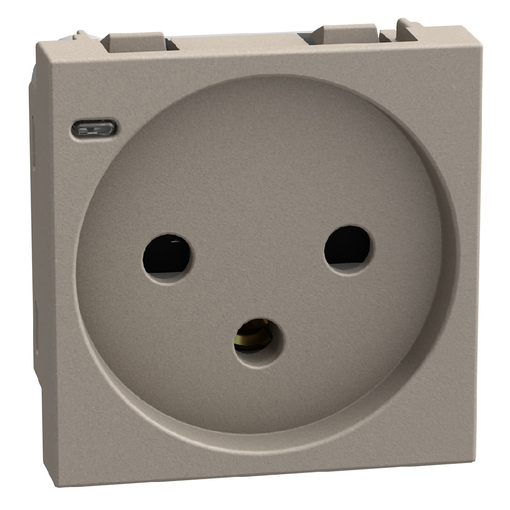 Israeli standard socket 2 P+E 10/16 A 250 V socket - 2 modules - stone