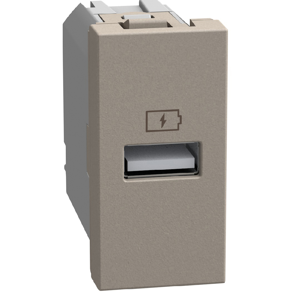 Single USB sockets - 1 x Type-A 15 W - 1 module - stone