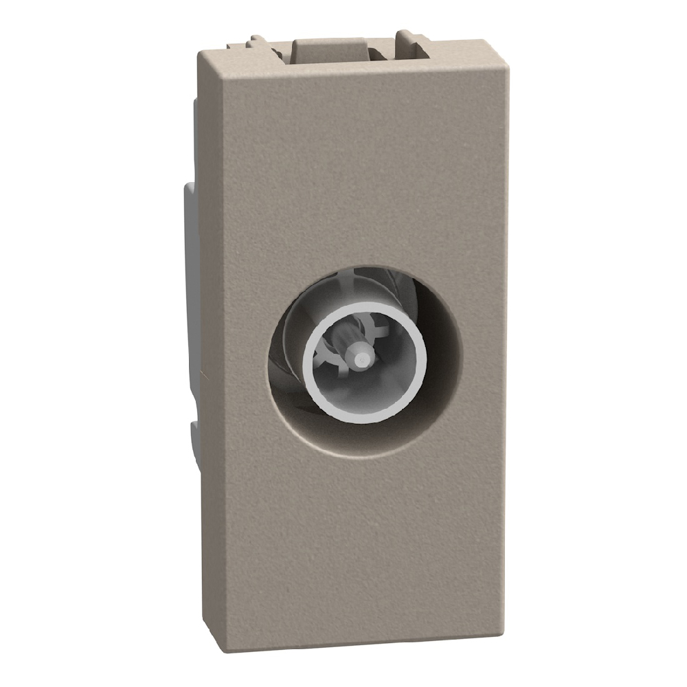 Terminal passthrough coaxial socket - 1 module - stone