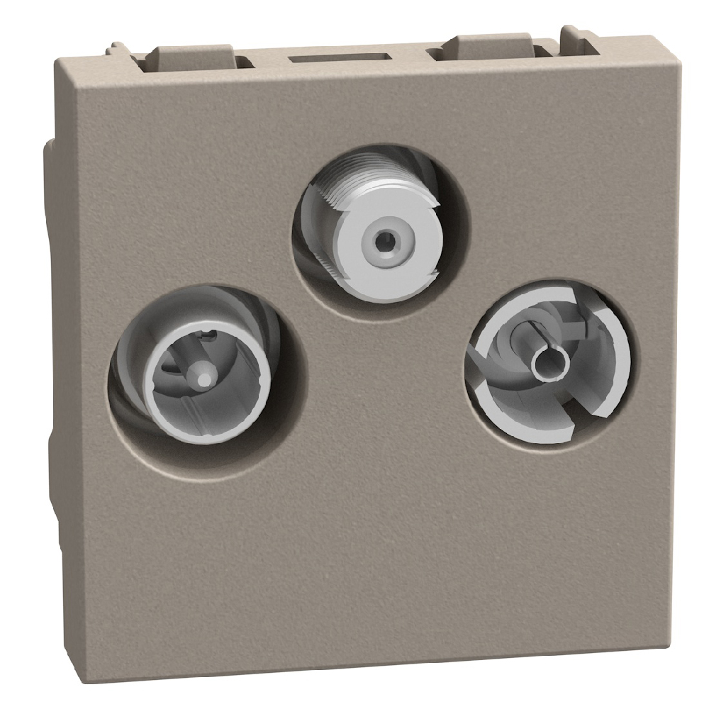 Star demixed TV-R-SAT sockets - 2 modules - stone