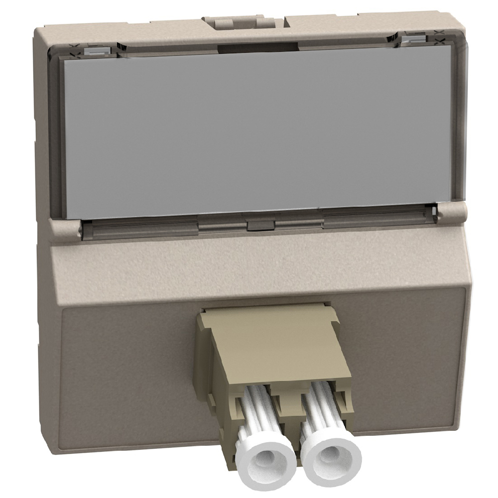 LC cable socket for optical fiber - 2 modules - stone