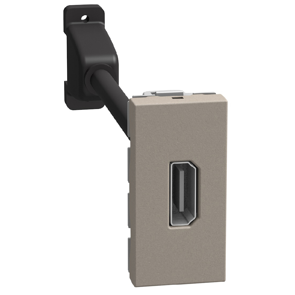 Pre-connected HDMI 2.0 connector - 1 module - stone