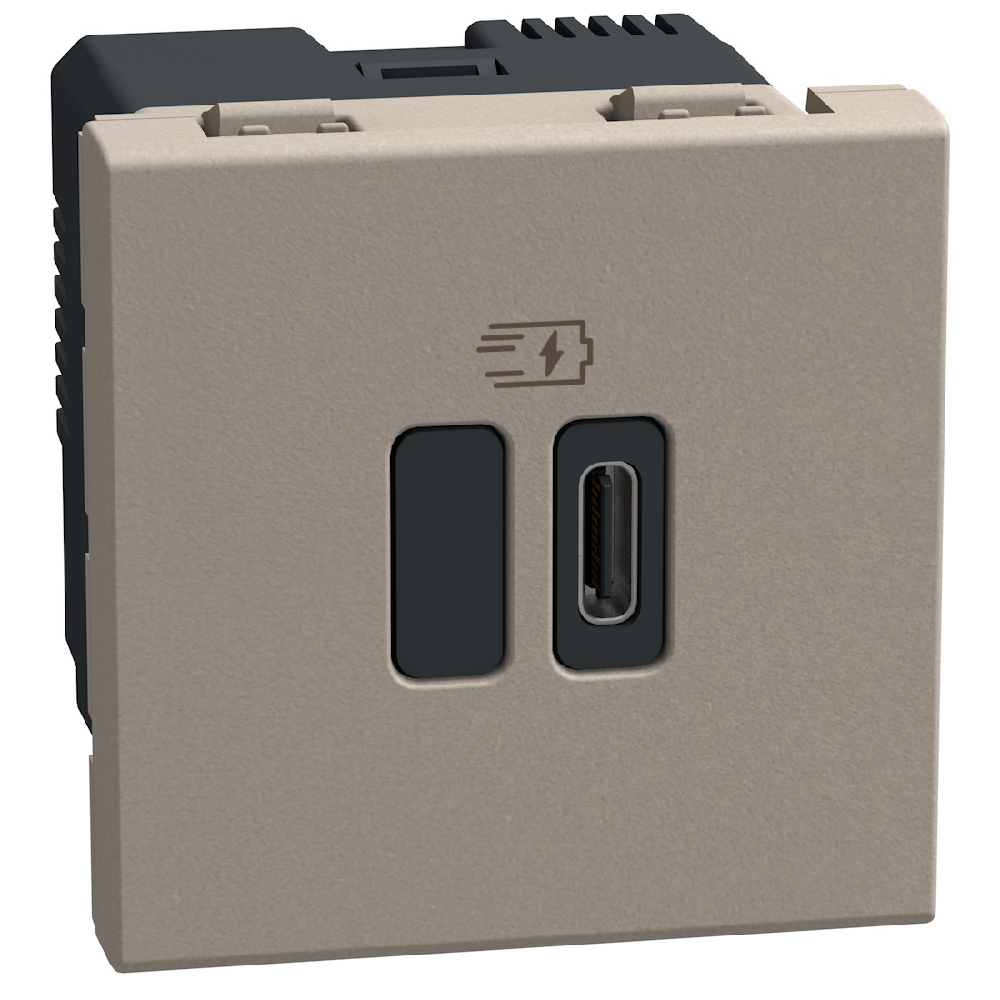 Single USB sockets - 1 x Type-C 45W - 1 module - stone