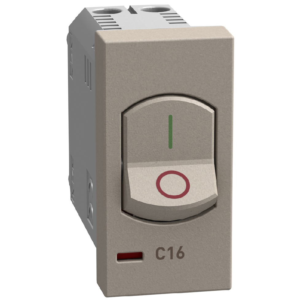 Thermal magnetic circuit breaker - 16A 230 Vac - stone