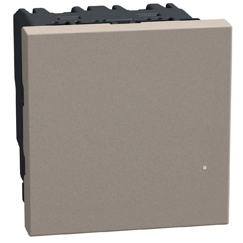 Dimmer/switch without neutral. Power supply 110-230 Vac - 2 modules - stone