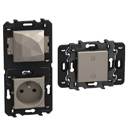 Gateway with 16 A 250 V French/Belgian standard connected socket - Power supply 110-230 Vac - stone