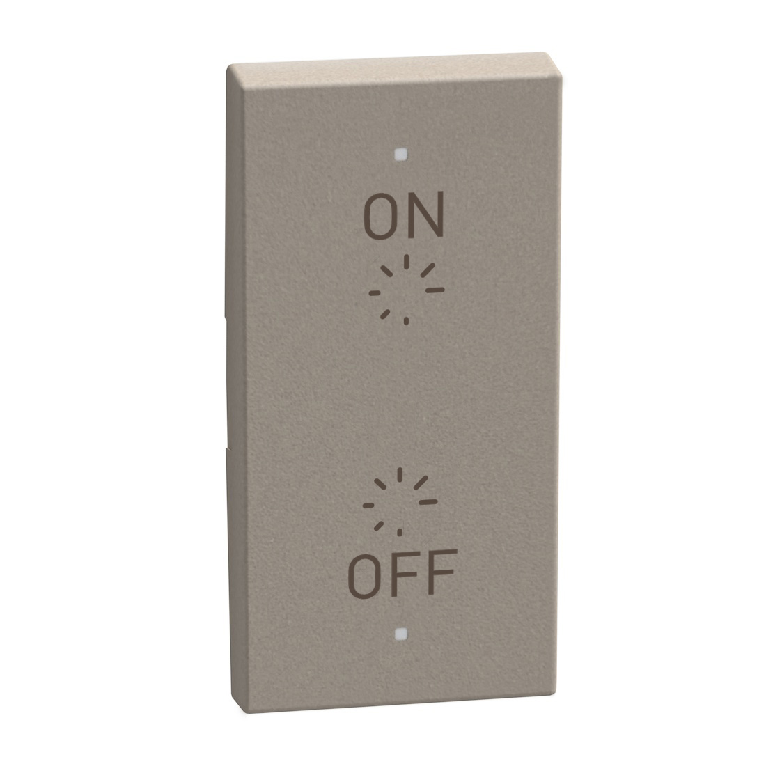 2 functions silk-screen printed Key cover with symbol On - Off plus regulation up and down - 1 module - stone