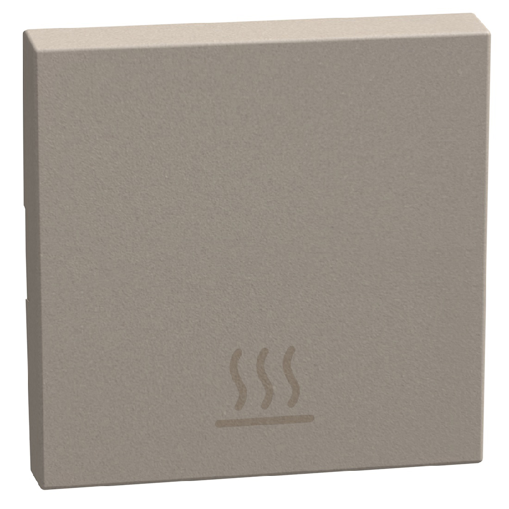 lightable key cover with heater symbol, 2 modules stone, rocker