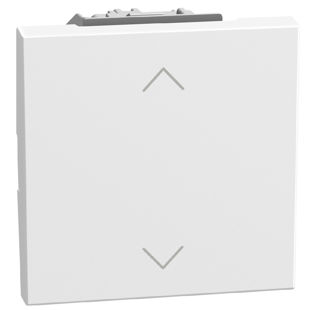 Double pushbutton with interlock with UP and DOWN symbol - 2 modules - white