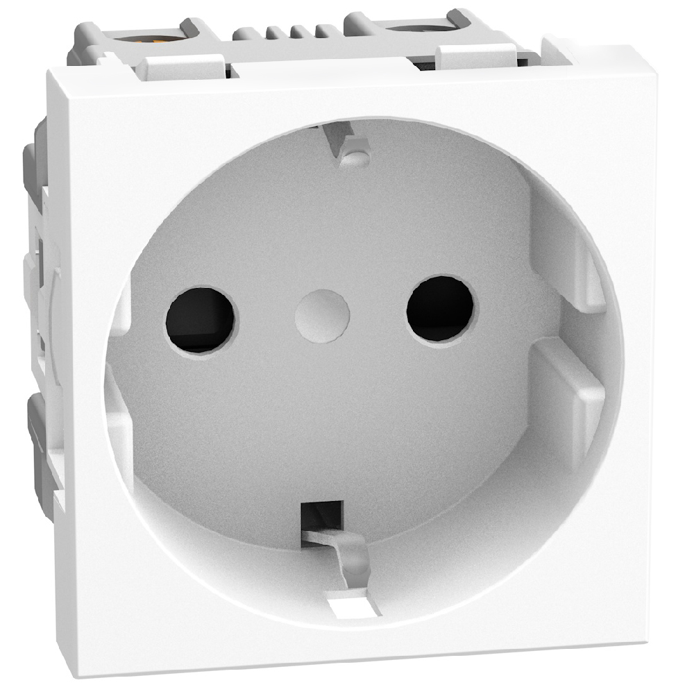 German standard socket 2P+E 16 A 250 V - 2 modules - white