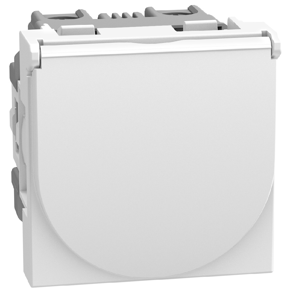 German standard socket 2P+E 16 A 250 V - with flap - 2 modules - for Greece - white