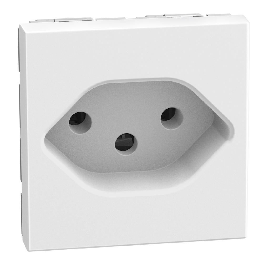 Swiss standard socket 2 P+E 10 A 250 V socket - 2 modules - white