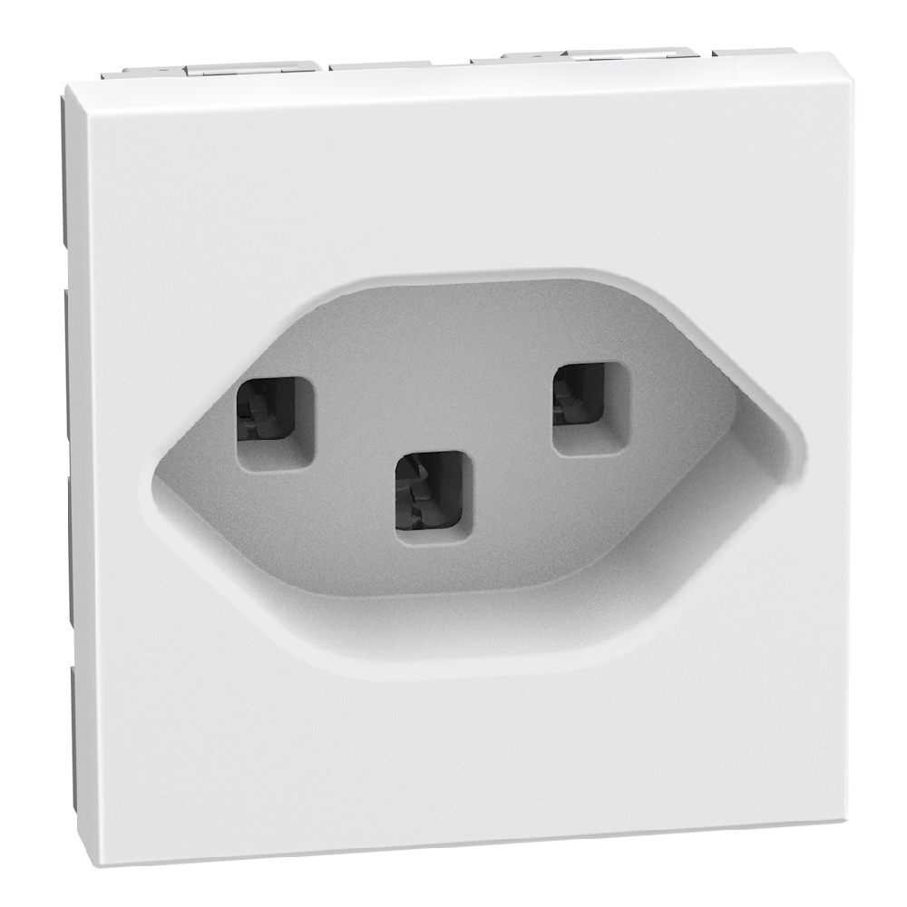 Swiss standard socket 2 P+E 16 A 250 V socket - 2 modules - white