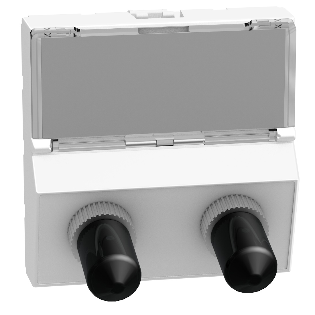 ST termination for optical fiber - 2 modules - white