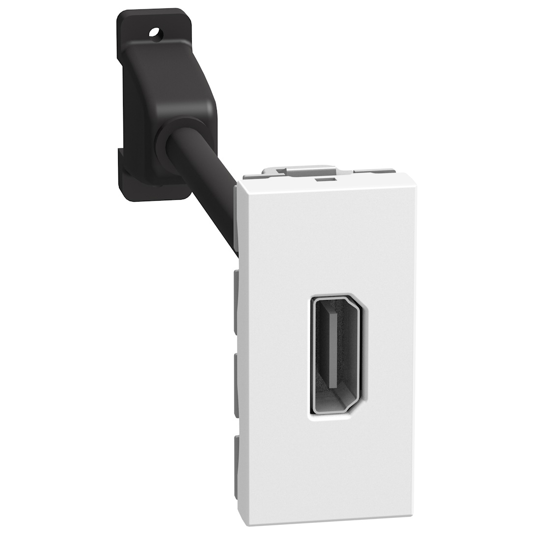 Pre-connected HDMI 2.0 connector - 1 module - white