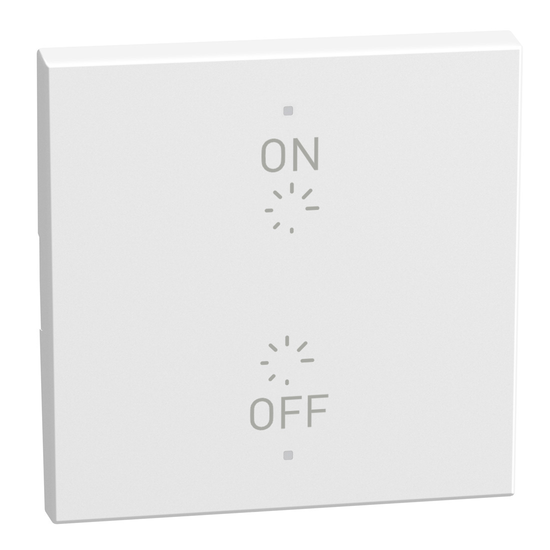 2 functions silk-screen printed Key cover with symbol On - Off plus regulation up and down - 2 modules - white