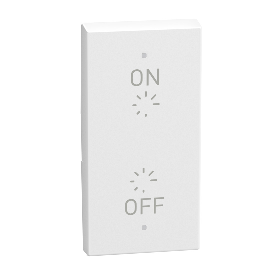 2 functions silk-screen printed Key cover with symbol On - Off plus regulation up and down - 1 module - white