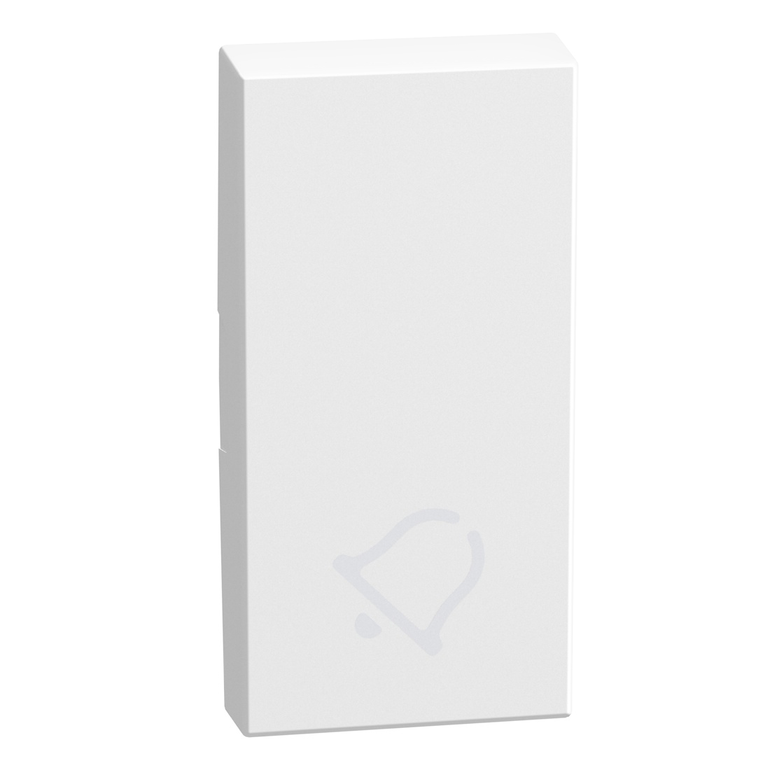 lightable key cover with bell symbol, 1 module white, rocker