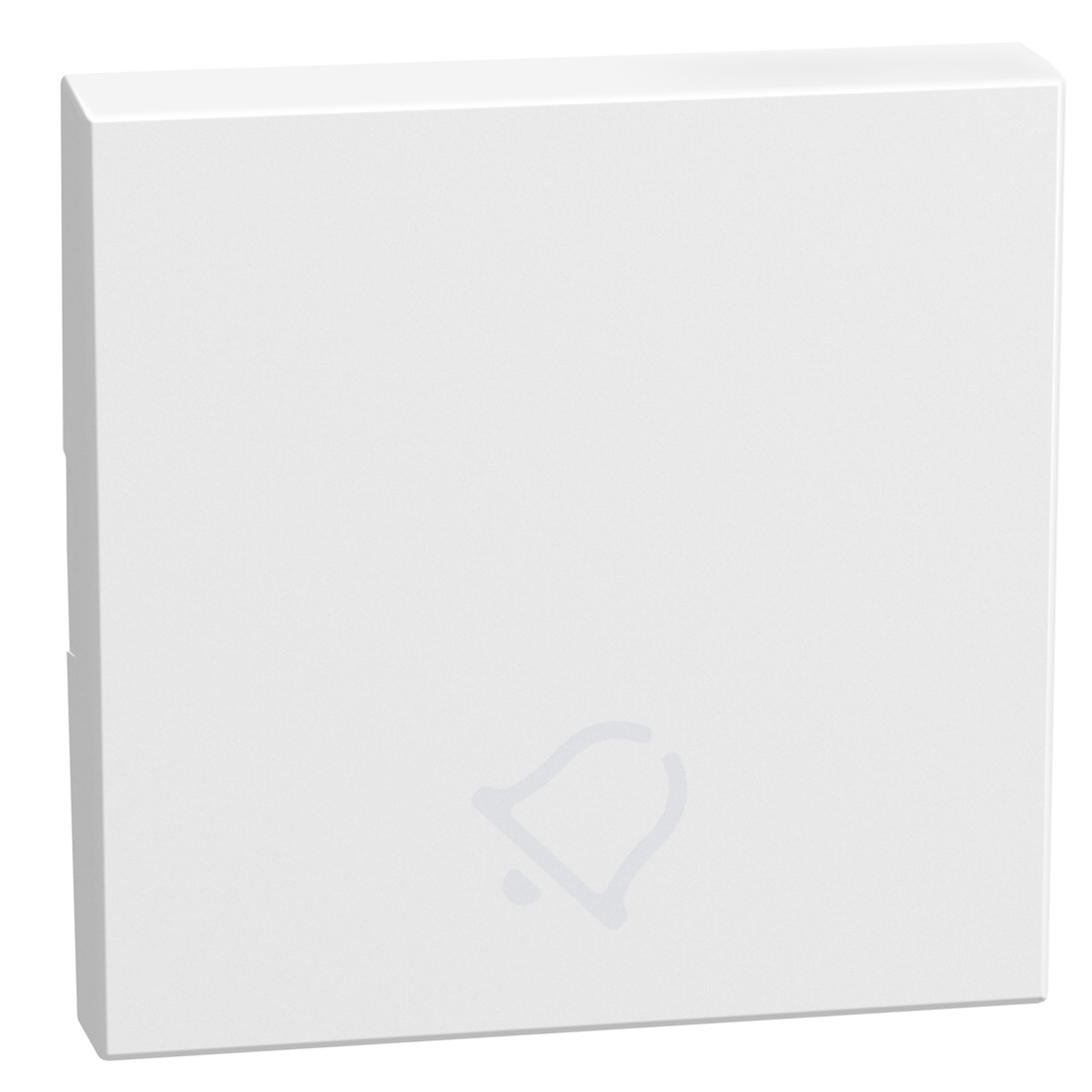lightable key cover with bell symbol, 2 modules white, rocker