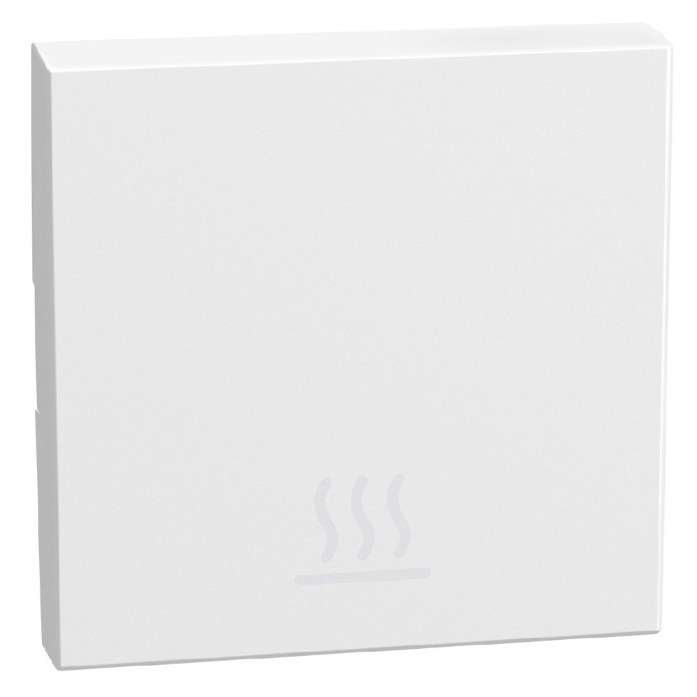 lightable key cover with heater symbol, 2 modules white, rocker