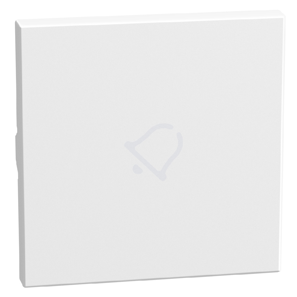 lightable key cover with bell symbol, 2 modules white, axial
