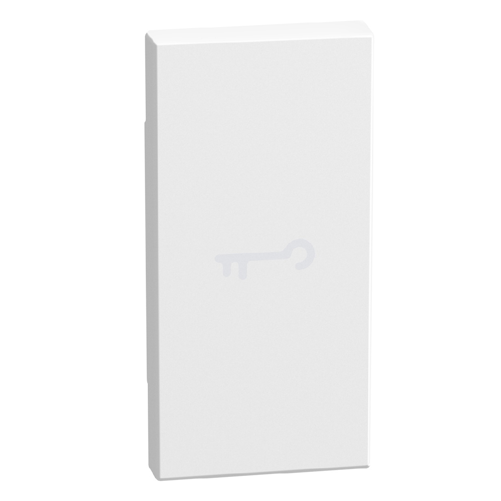 lightable key cover with key symbol, 1 module white, axial