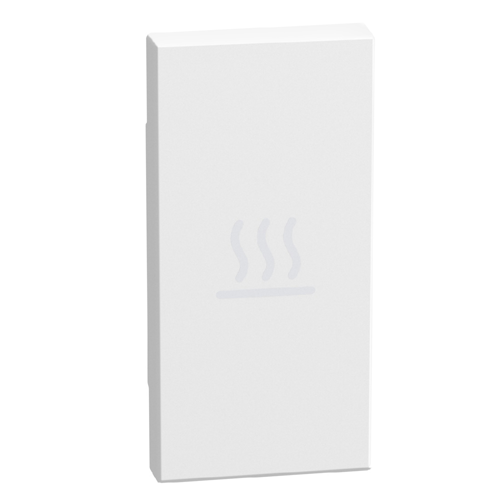lightable key cover with heater symbol, 1 module white, axial