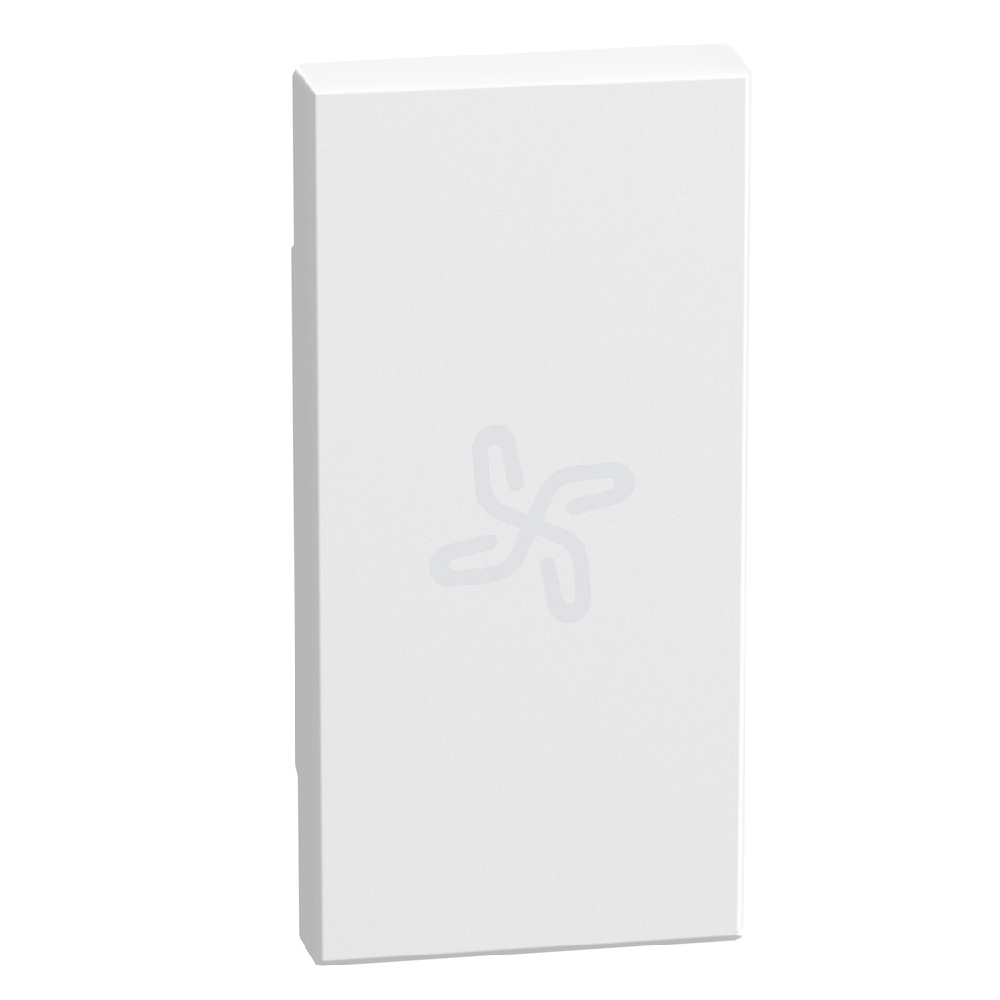 lightable key cover with fan symbol, 1 module white, axial