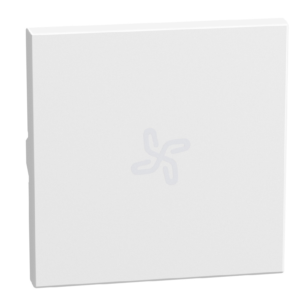 lightable key cover with fan symbol, 2 modules white, axial