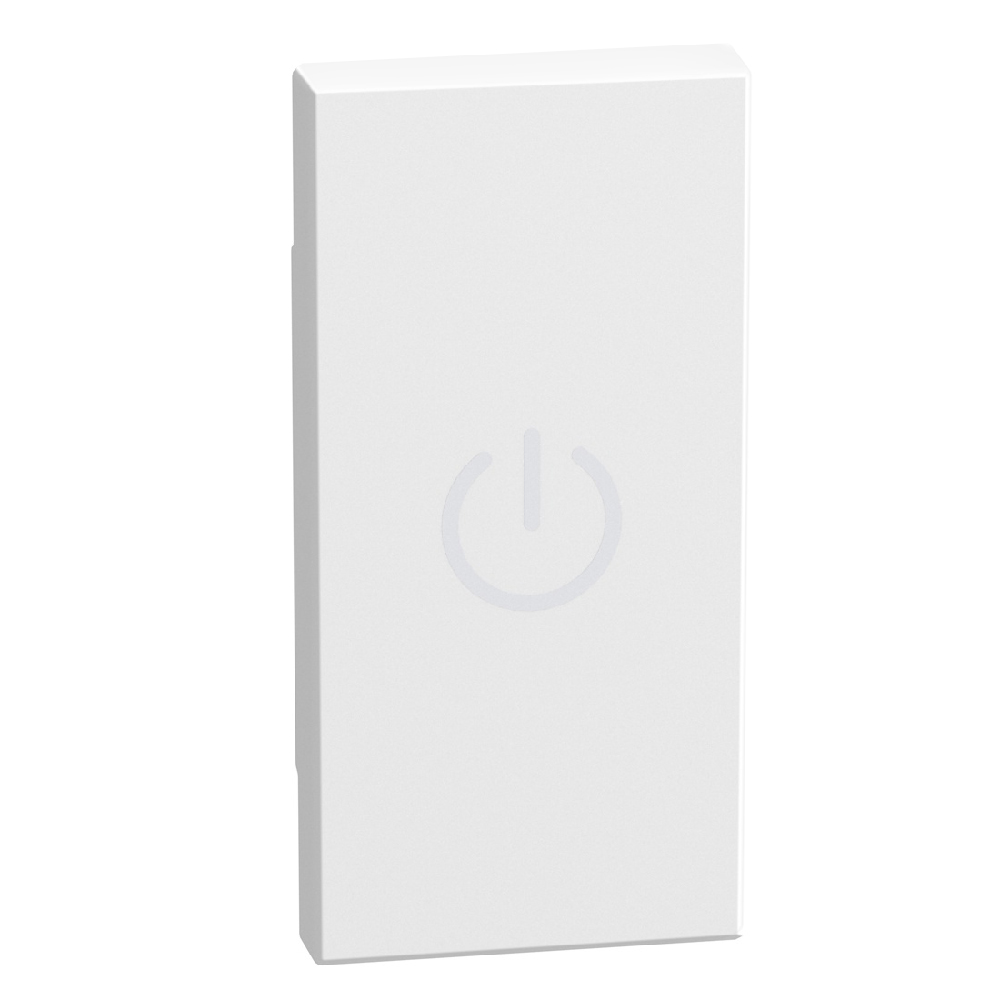 lightable key cover with boyler symbol, 1 module white, axial