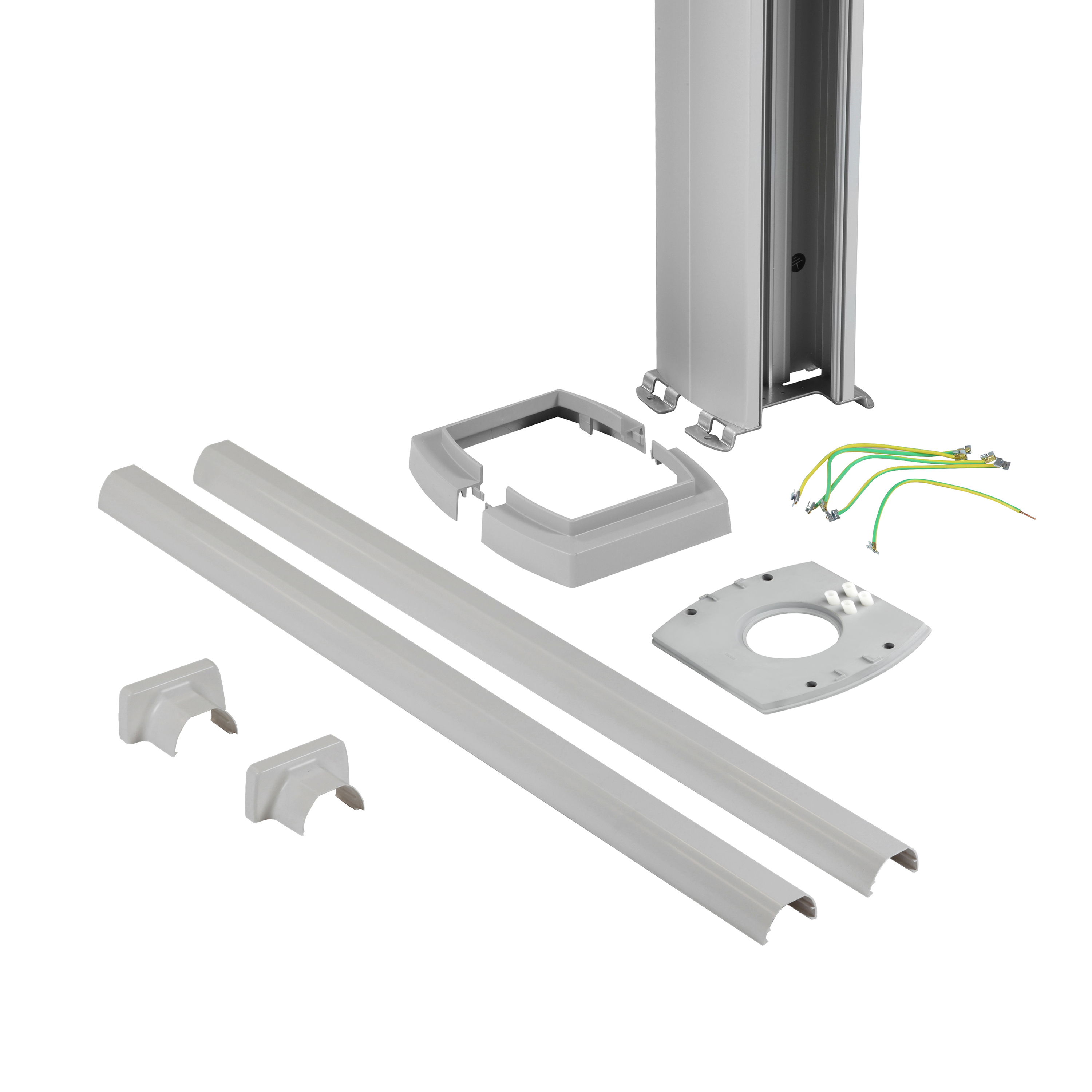 Double-face column aluminum height  2780 - 4060 mm. Aluminum color