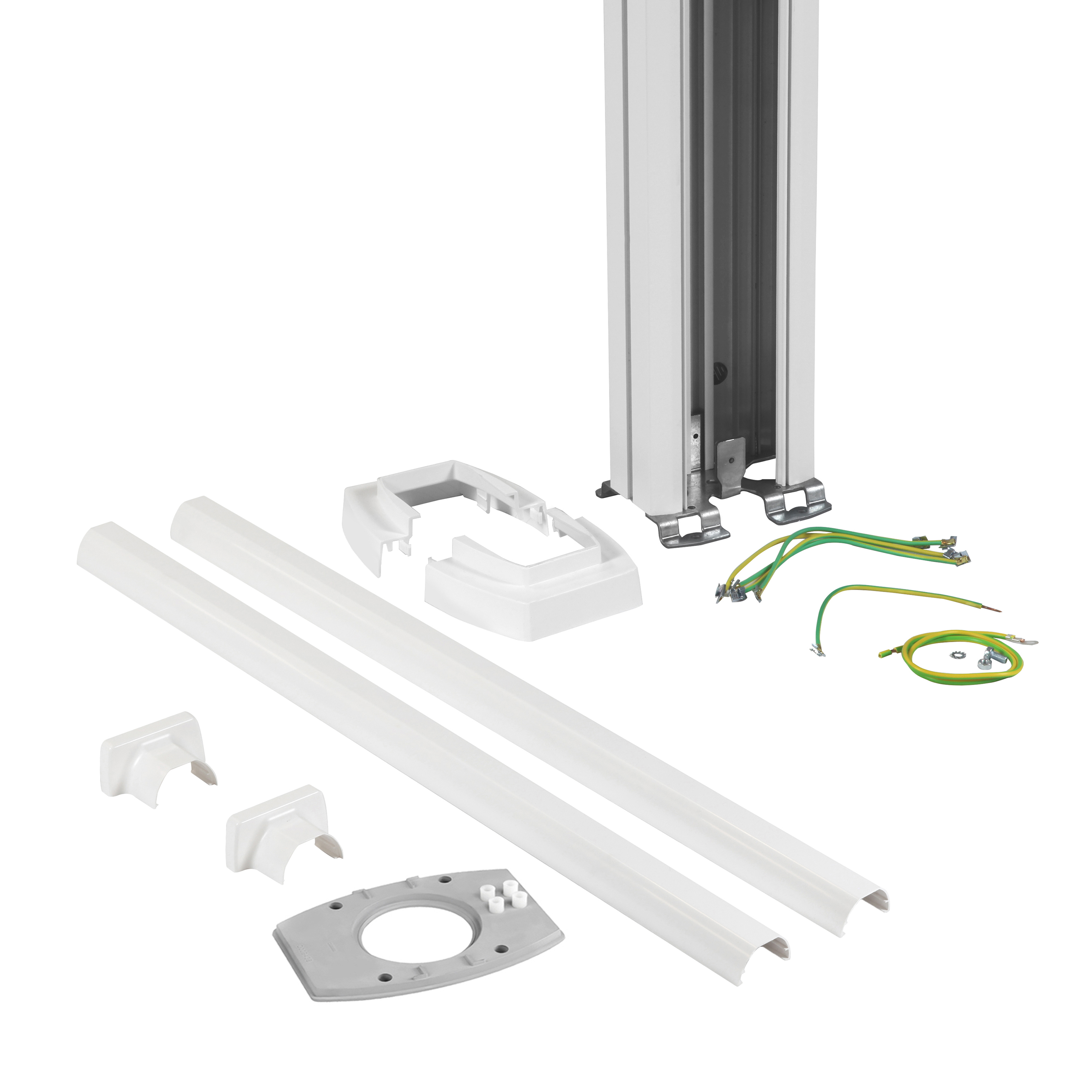 Curve single-face column white height 2780 - 4060 mm. White