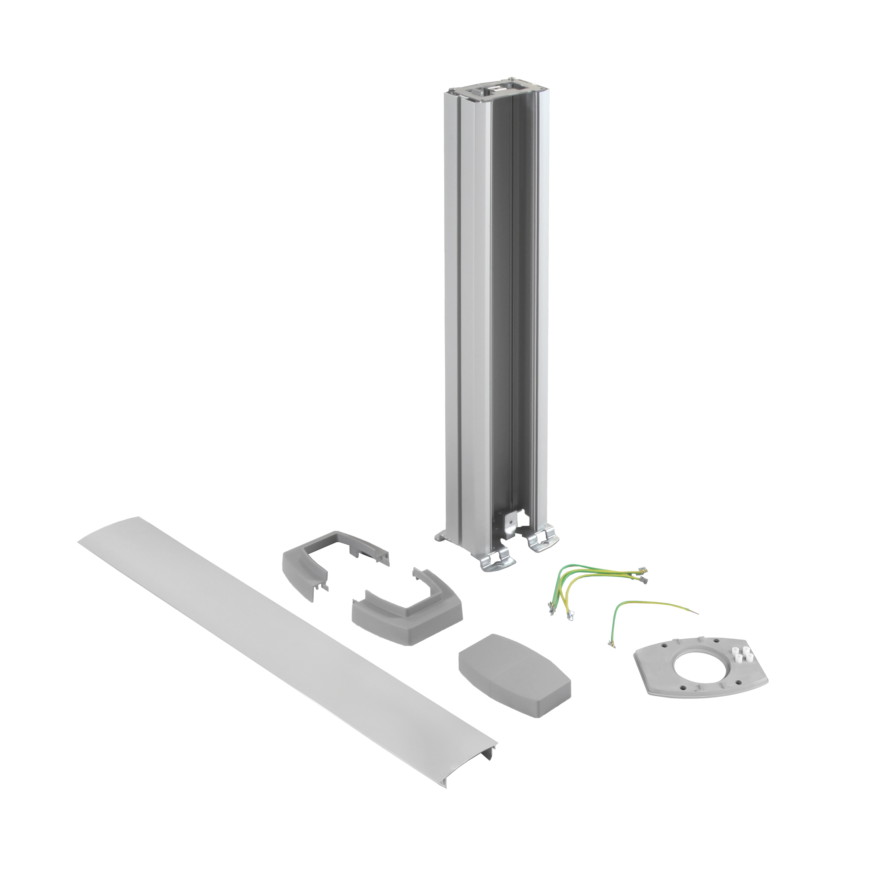 Curve single-face mini-column aluminum height 680 mm. Aluminum color
