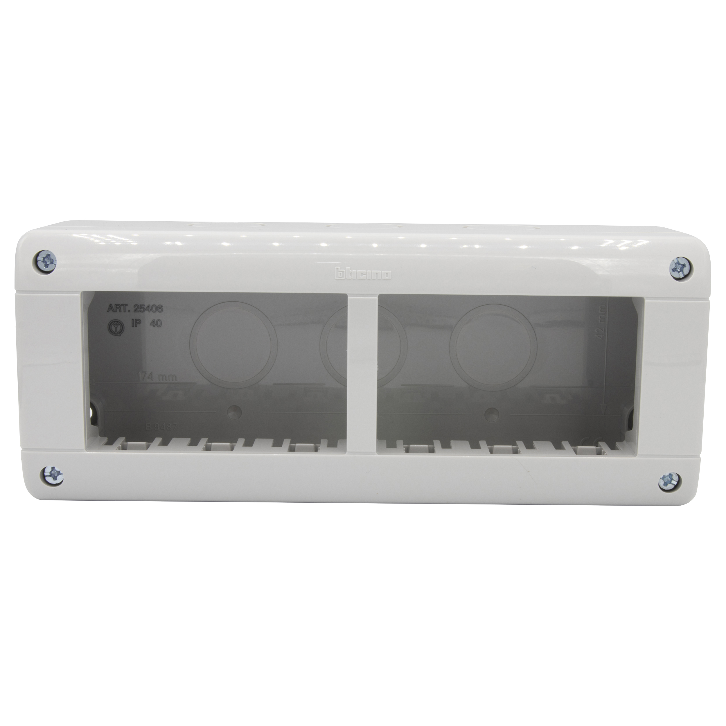 Box IP40 (base + Cover) - 3+3 modules Matix